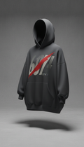 Oversized Charcoal Graphic Hoodie