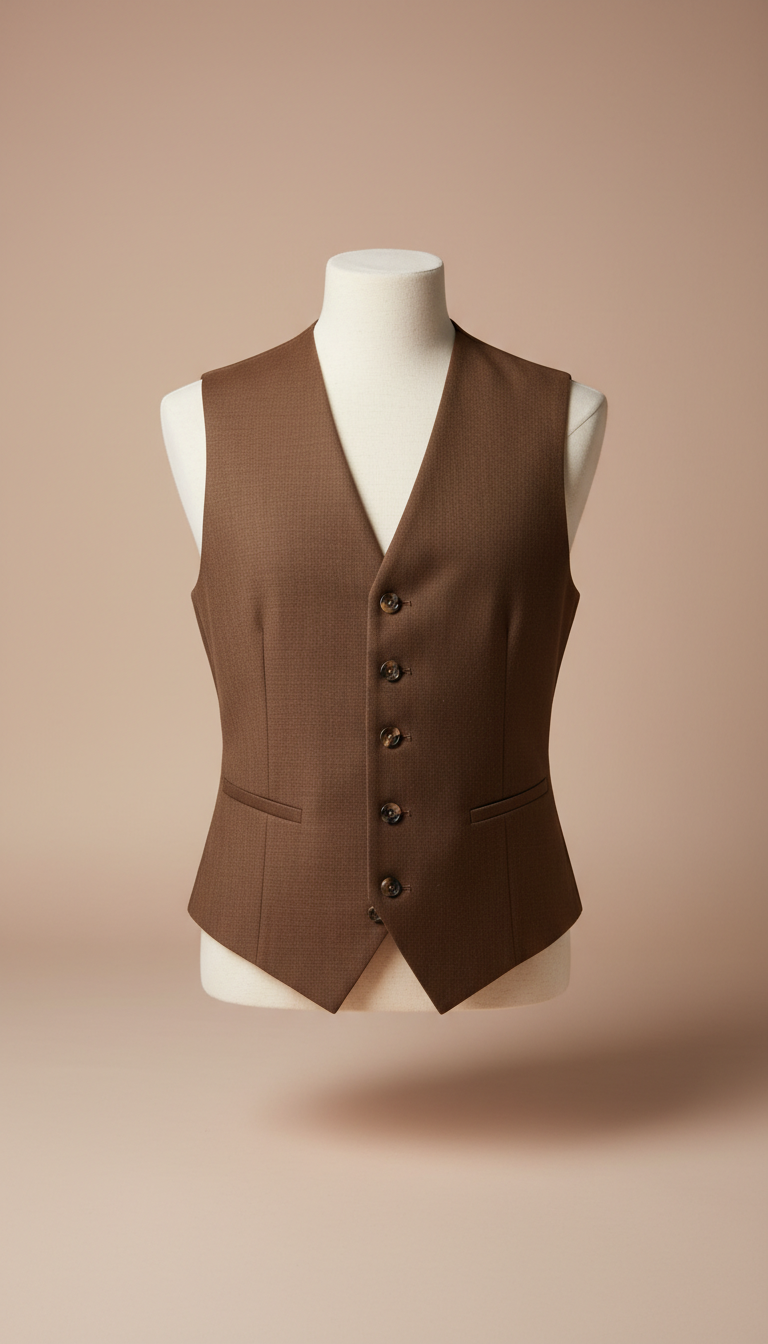 Walnut Brown Tailored Waistcoat