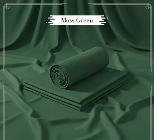 Binafzaal Royal Moss Green Premium Boski - Unstitched 2 Piece Suit Fabric*