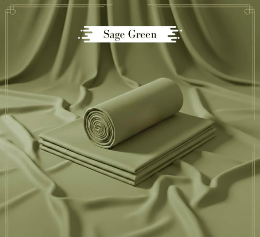 Binafzaal Royal  Sage Green Premium Boski - Unstitched 2 Piece Suit Fabric*